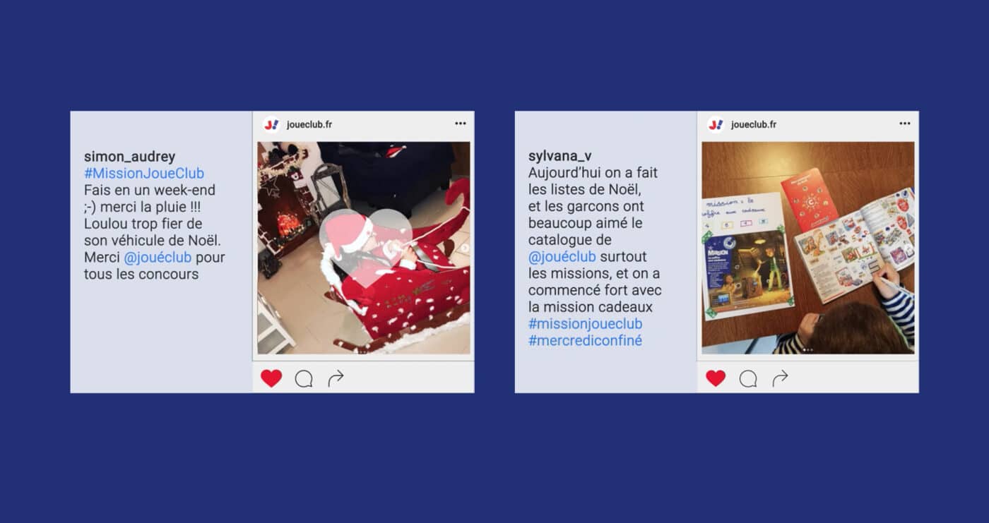 Deux exemples de participation sur Instagram